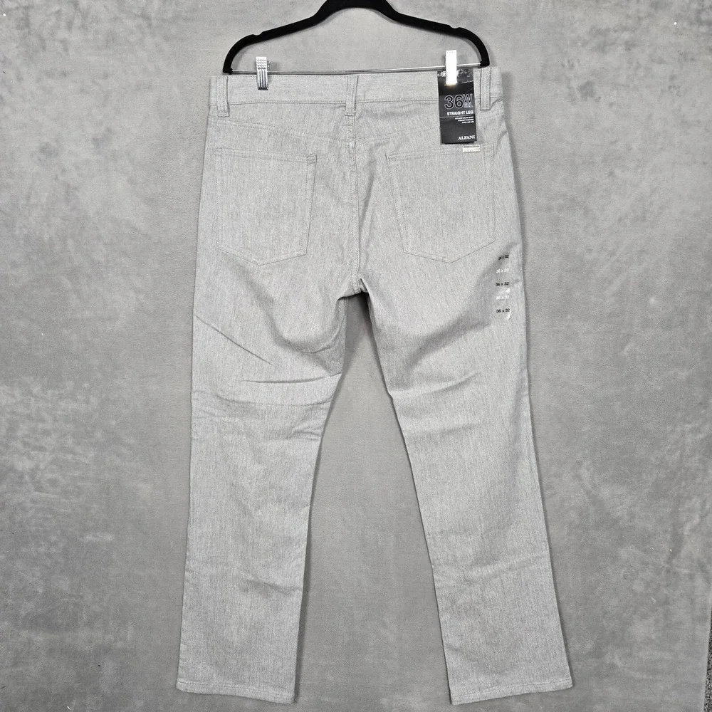 Alfani pants Mens 36x32 Dusty Gray 5 pocket Straight‎ Fit stretch NEW